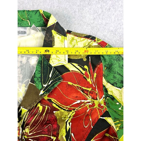 Chicos Art to Wear Floral Blazer Womens 3 Multicolor Button Front Jacket - Picture 5 of 12